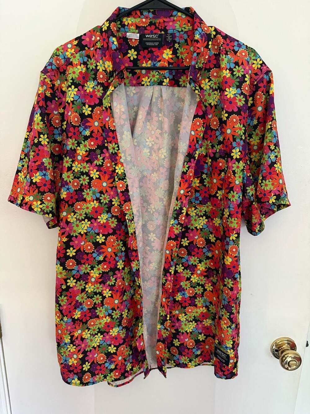 WeSC We Are the Superlative Conspiracy All-Over Floral Print Button-Down Shirt